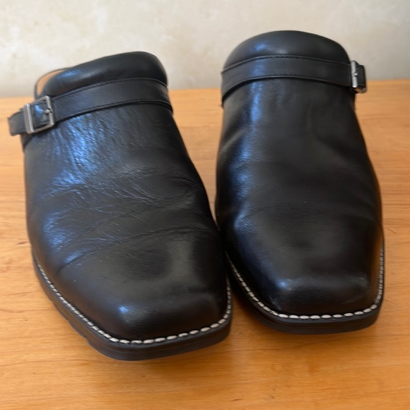 Sporto Tess black leather chunky heel slip ons size 7 - Picture 3 of 7